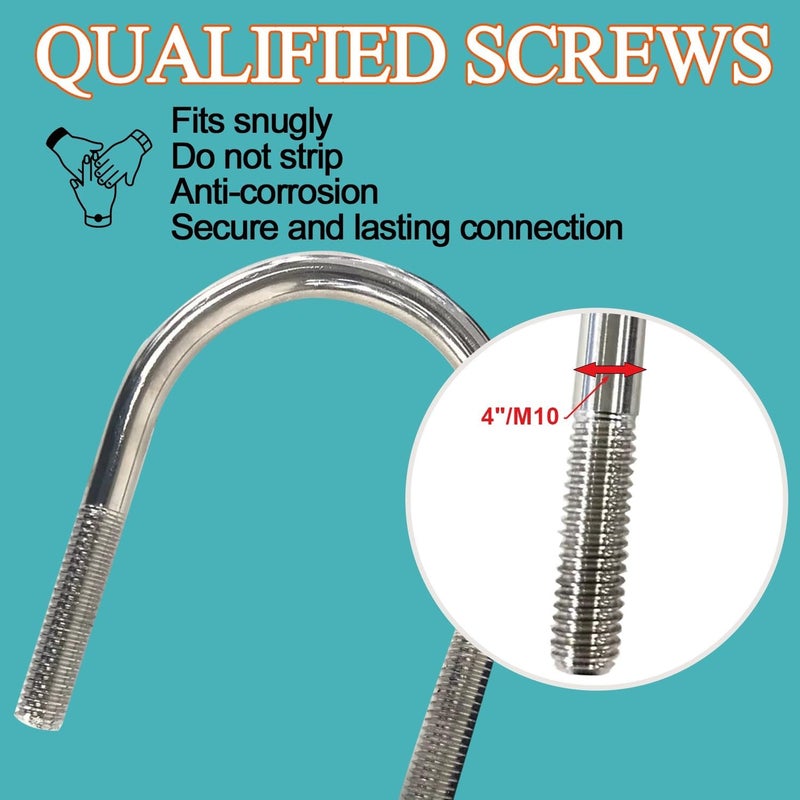 eLifecenter Universal Heavy Duty 3 Inch 76mm Exhaust U Bolt Clamp Stainless Steel Saddle Design with Reinforced Ribs - Image 3